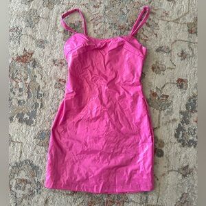Superdown Hot Pink Glossy Dress